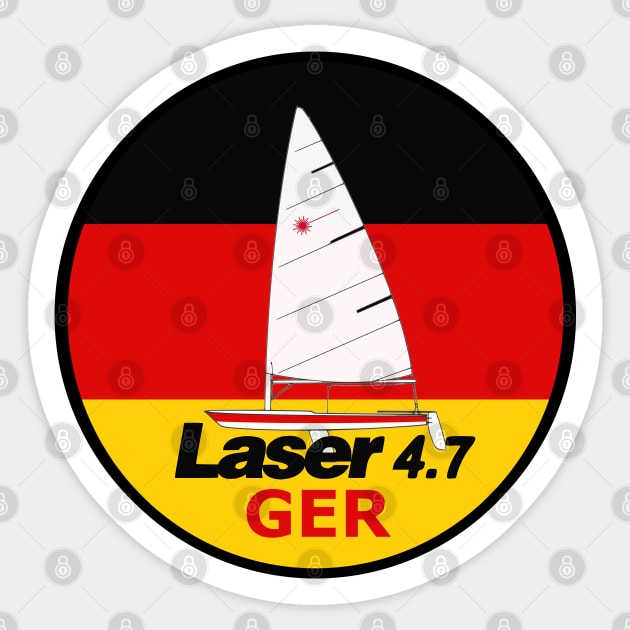 laser class sailboat on flag Germany Sticker by Regatta Merch